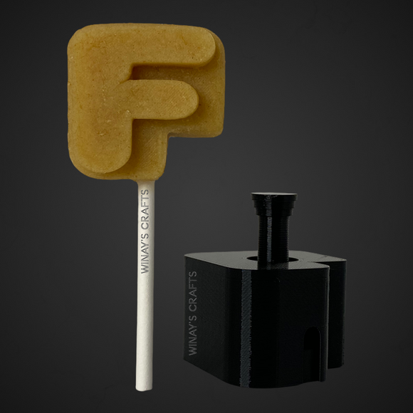 Letter F - Cake Pop Mold / Plunger (With Lollipop Stick, Paper Straw or Popsicle Stick Guide Options) - Made in USA