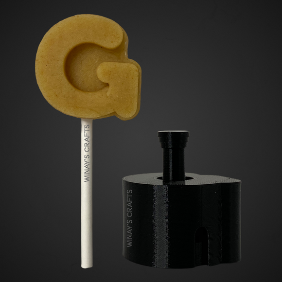 Letter G - Cake Pop Mold / Plunger (With Lollipop Stick, Paper Straw or Popsicle Stick Guide Options) - Made in USA