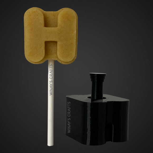 Letter H - Cake Pop Mold / Plunger (With Lollipop Stick, Paper Straw or Popsicle Stick Guide Options) - Made in USA