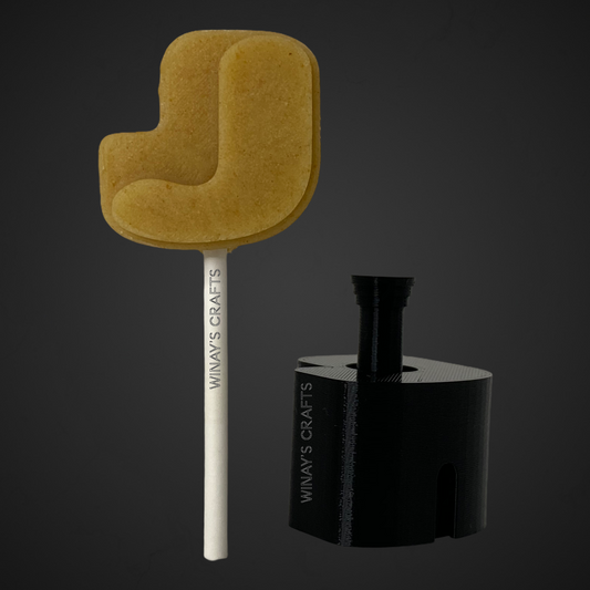 Letter J - Cake Pop Mold / Plunger (With Lollipop Stick, Paper Straw or Popsicle Stick Guide Options) - Made in USA