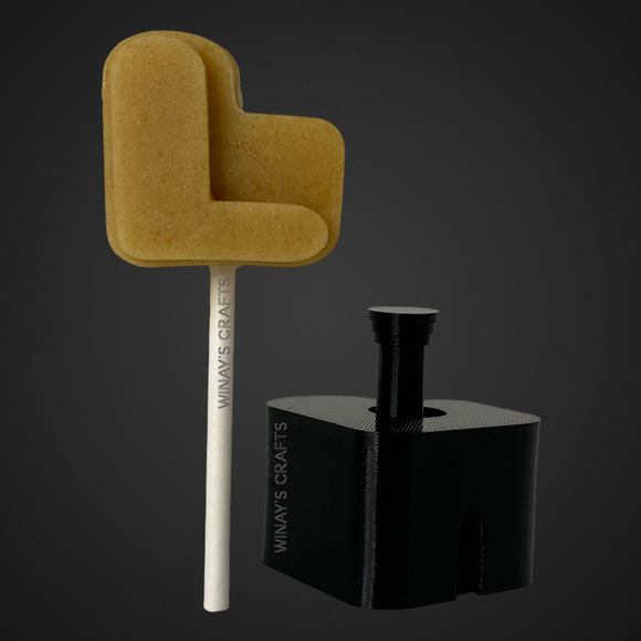 Letter L - Cake Pop Mold / Plunger (With Lollipop Stick, Paper Straw or Popsicle Stick Guide Options) - Made in USA