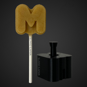 Letter M - Cake Pop Mold / Plunger (With Lollipop Stick, Paper Straw or Popsicle Stick Guide Options) - Made in USA