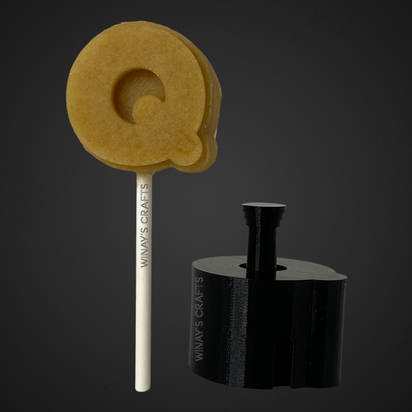 Letter Q - Cake Pop Mold / Plunger (With Lollipop Stick, Paper Straw or Popsicle Stick Guide Options) - Made in USA