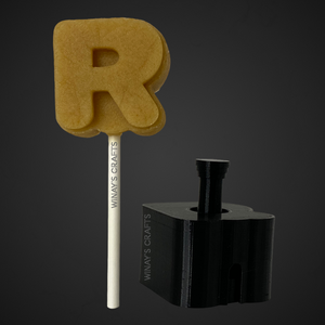 Letter R - Cake Pop Mold / Plunger (With Lollipop Stick, Paper Straw or Popsicle Stick Guide Options) - Made in USA