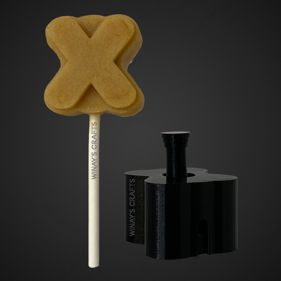 Letter X - Cake Pop Mold / Plunger (With Lollipop Stick, Paper Straw or Popsicle Stick Guide Options) - Made in USA