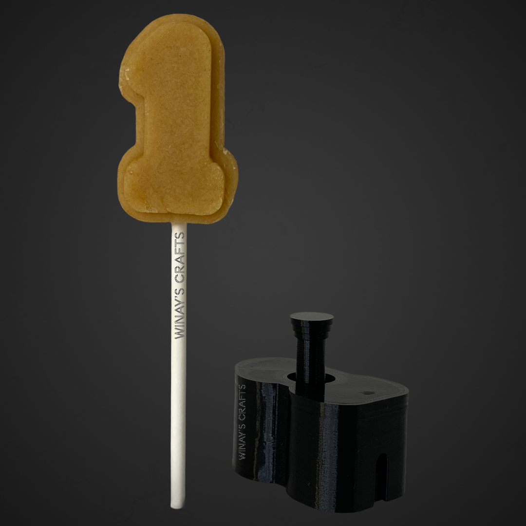 Number 1 - Cake Pop Mold / Plunger (With Lollipop Stick, Paper Straw or Popsicle Stick Guide Options) - Made in USA