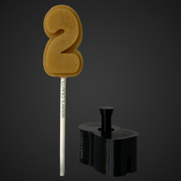 Number 2 - Cake Pop Mold / Plunger (With Lollipop Stick, Paper Straw or Popsicle Stick Guide Options) - Made in USA