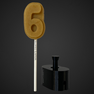 Number 6 - Cake Pop Mold / Plunger (With Lollipop Stick, Paper Straw or Popsicle Stick Guide Options) - Made in USA