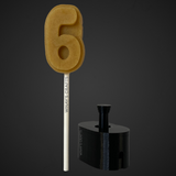 Number 6 - Cake Pop Mold / Plunger (With Lollipop Stick, Paper Straw or Popsicle Stick Guide Options) - Made in USA