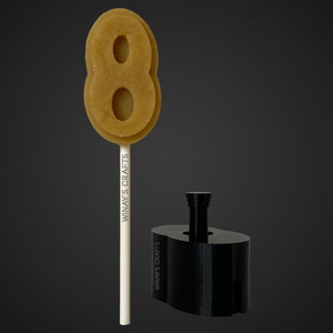 Number 8 - Cake Pop Mold / Plunger (With Lollipop Stick, Paper Straw or Popsicle Stick Guide Options) - Made in USA
