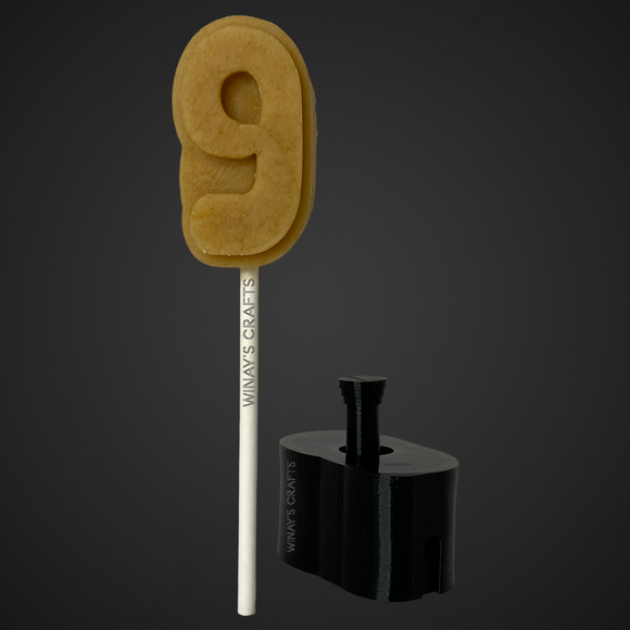 Number 9 - Cake Pop Mold / Plunger (With Lollipop Stick, Paper Straw or Popsicle Stick Guide Options) - Made in USA