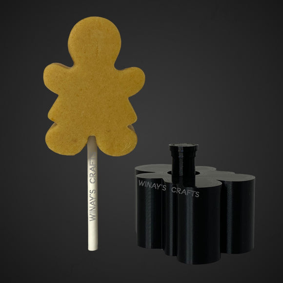 GINGERBREAD WOMAN - Cake Pop Mold / Plunger (With Lollipop Stick, Paper Straw or Popsicle Stick Guide Options) - Made in USA