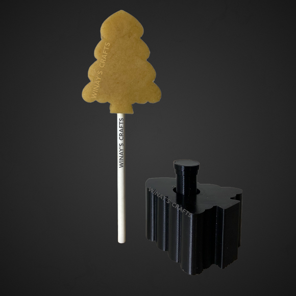 Cake Pop Mold / Plunger TREE B (With Lollipop Stick, Paper Straw or Popsicle Stick Guide Options) - Made in USA